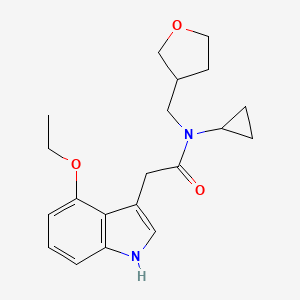molecular formula C20H26N2O3 B6912361 N-cyclopropyl-2-(4-ethoxy-1H-indol-3-yl)-N-(oxolan-3-ylmethyl)acetamide 