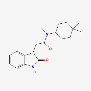 molecular formula C19H26N2O2 B6912373 N-(4,4-dimethylcyclohexyl)-N-methyl-2-(2-oxo-1,3-dihydroindol-3-yl)acetamide 