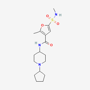 molecular formula C17H27N3O4S B6912376 N-(1-cyclopentylpiperidin-4-yl)-2-methyl-5-(methylsulfamoyl)furan-3-carboxamide 