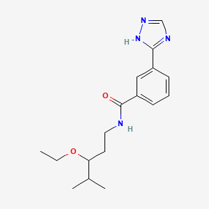 molecular formula C17H24N4O2 B6912441 N-(3-ethoxy-4-methylpentyl)-3-(1H-1,2,4-triazol-5-yl)benzamide 