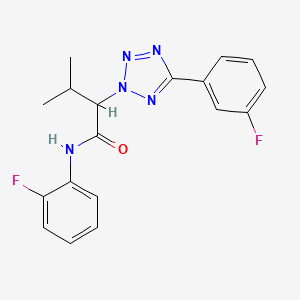 molecular formula C18H17F2N5O B6912542 N-(2-fluorophenyl)-2-[5-(3-fluorophenyl)tetrazol-2-yl]-3-methylbutanamide 