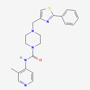 molecular formula C21H23N5OS B6912546 N-(3-methylpyridin-4-yl)-4-[(2-phenyl-1,3-thiazol-4-yl)methyl]piperazine-1-carboxamide 