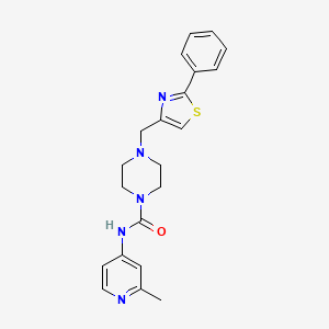 molecular formula C21H23N5OS B6912562 N-(2-methylpyridin-4-yl)-4-[(2-phenyl-1,3-thiazol-4-yl)methyl]piperazine-1-carboxamide 