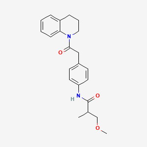 molecular formula C22H26N2O3 B6912618 N-[4-[2-(3,4-dihydro-2H-quinolin-1-yl)-2-oxoethyl]phenyl]-3-methoxy-2-methylpropanamide 