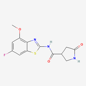 molecular formula C13H12FN3O3S B6912670 N-(6-fluoro-4-methoxy-1,3-benzothiazol-2-yl)-5-oxopyrrolidine-3-carboxamide 