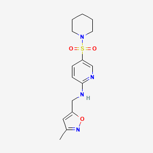 molecular formula C15H20N4O3S B6912716 N-[(3-methyl-1,2-oxazol-5-yl)methyl]-5-piperidin-1-ylsulfonylpyridin-2-amine 