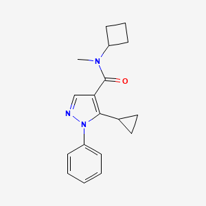 molecular formula C18H21N3O B6912778 N-cyclobutyl-5-cyclopropyl-N-methyl-1-phenylpyrazole-4-carboxamide 