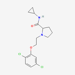 molecular formula C16H20Cl2N2O2 B6912825 N-cyclopropyl-1-[2-(2,5-dichlorophenoxy)ethyl]pyrrolidine-2-carboxamide 