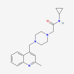 molecular formula C20H26N4O B6913183 N-cyclopropyl-2-[4-[(2-methylquinolin-4-yl)methyl]piperazin-1-yl]acetamide 