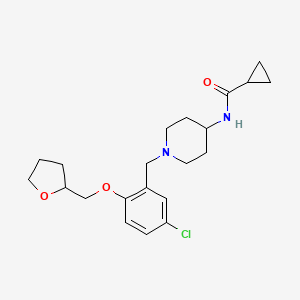 molecular formula C21H29ClN2O3 B6913189 N-[1-[[5-chloro-2-(oxolan-2-ylmethoxy)phenyl]methyl]piperidin-4-yl]cyclopropanecarboxamide 