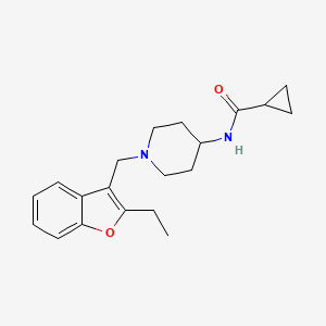 molecular formula C20H26N2O2 B6913197 N-[1-[(2-ethyl-1-benzofuran-3-yl)methyl]piperidin-4-yl]cyclopropanecarboxamide 