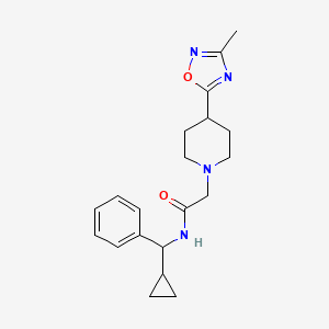molecular formula C20H26N4O2 B6913270 N-[cyclopropyl(phenyl)methyl]-2-[4-(3-methyl-1,2,4-oxadiazol-5-yl)piperidin-1-yl]acetamide 