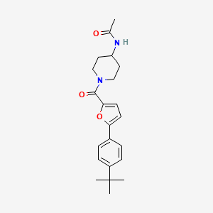 molecular formula C22H28N2O3 B6913272 N-[1-[5-(4-tert-butylphenyl)furan-2-carbonyl]piperidin-4-yl]acetamide 