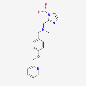molecular formula C19H20F2N4O B6913293 N-[[1-(difluoromethyl)imidazol-2-yl]methyl]-N-methyl-1-[4-(pyridin-2-ylmethoxy)phenyl]methanamine 