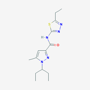 molecular formula C14H21N5OS B6913351 N-(5-ethyl-1,3,4-thiadiazol-2-yl)-5-methyl-1-pentan-3-ylpyrazole-3-carboxamide 