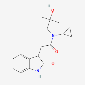 molecular formula C17H22N2O3 B6913372 N-cyclopropyl-N-(2-hydroxy-2-methylpropyl)-2-(2-oxo-1,3-dihydroindol-3-yl)acetamide 