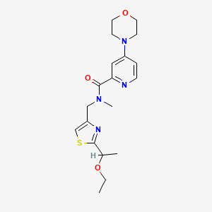 molecular formula C19H26N4O3S B6913392 N-[[2-(1-ethoxyethyl)-1,3-thiazol-4-yl]methyl]-N-methyl-4-morpholin-4-ylpyridine-2-carboxamide 