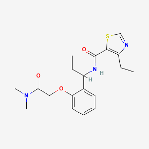 molecular formula C19H25N3O3S B6913398 N-[1-[2-[2-(dimethylamino)-2-oxoethoxy]phenyl]propyl]-4-ethyl-1,3-thiazole-5-carboxamide 