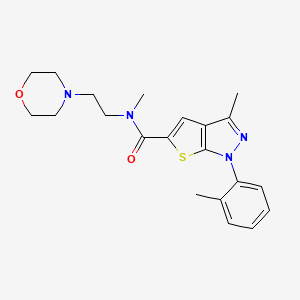 molecular formula C21H26N4O2S B6913403 N,3-dimethyl-1-(2-methylphenyl)-N-(2-morpholin-4-ylethyl)thieno[2,3-c]pyrazole-5-carboxamide 
