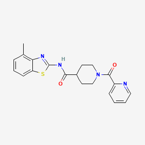 molecular formula C20H20N4O2S B6913411 N-(4-methyl-1,3-benzothiazol-2-yl)-1-(pyridine-2-carbonyl)piperidine-4-carboxamide 