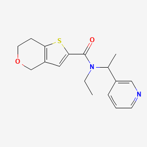 molecular formula C17H20N2O2S B6913450 N-ethyl-N-(1-pyridin-3-ylethyl)-6,7-dihydro-4H-thieno[3,2-c]pyran-2-carboxamide 