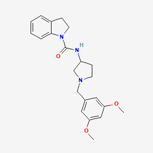 molecular formula C22H27N3O3 B6913479 N-[1-[(3,5-dimethoxyphenyl)methyl]pyrrolidin-3-yl]-2,3-dihydroindole-1-carboxamide 