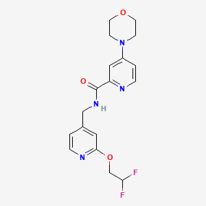 molecular formula C18H20F2N4O3 B6913504 N-[[2-(2,2-difluoroethoxy)pyridin-4-yl]methyl]-4-morpholin-4-ylpyridine-2-carboxamide 