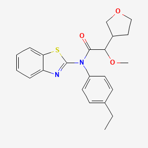 molecular formula C22H24N2O3S B6913545 N-(1,3-benzothiazol-2-yl)-N-(4-ethylphenyl)-2-methoxy-2-(oxolan-3-yl)acetamide 