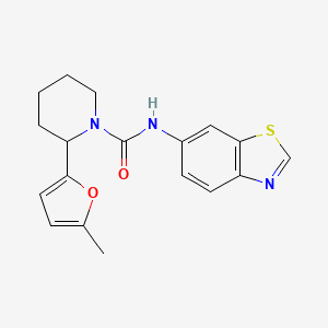 molecular formula C18H19N3O2S B6913552 N-(1,3-benzothiazol-6-yl)-2-(5-methylfuran-2-yl)piperidine-1-carboxamide 