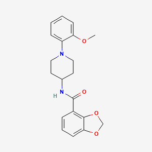 molecular formula C20H22N2O4 B6913639 N-[1-(2-methoxyphenyl)piperidin-4-yl]-1,3-benzodioxole-4-carboxamide 