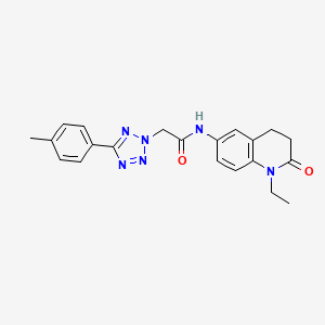 molecular formula C21H22N6O2 B6913661 N-(1-ethyl-2-oxo-3,4-dihydroquinolin-6-yl)-2-[5-(4-methylphenyl)tetrazol-2-yl]acetamide 