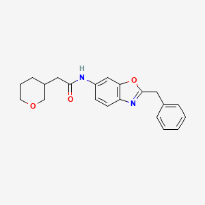 molecular formula C21H22N2O3 B6913665 N-(2-benzyl-1,3-benzoxazol-6-yl)-2-(oxan-3-yl)acetamide 