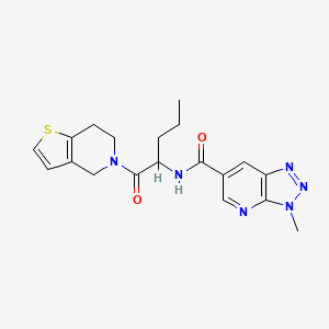 molecular formula C19H22N6O2S B6913679 N-[1-(6,7-dihydro-4H-thieno[3,2-c]pyridin-5-yl)-1-oxopentan-2-yl]-3-methyltriazolo[4,5-b]pyridine-6-carboxamide 