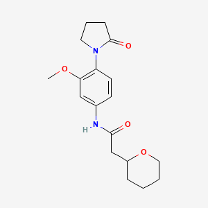 molecular formula C18H24N2O4 B6913721 N-[3-methoxy-4-(2-oxopyrrolidin-1-yl)phenyl]-2-(oxan-2-yl)acetamide 