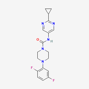 molecular formula C18H19F2N5O B6913773 N-(2-cyclopropylpyrimidin-5-yl)-4-(2,5-difluorophenyl)piperazine-1-carboxamide 