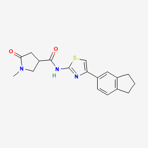 molecular formula C18H19N3O2S B6913774 N-[4-(2,3-dihydro-1H-inden-5-yl)-1,3-thiazol-2-yl]-1-methyl-5-oxopyrrolidine-3-carboxamide 