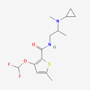 molecular formula C14H20F2N2O2S B6913789 N-[2-[cyclopropyl(methyl)amino]propyl]-3-(difluoromethoxy)-5-methylthiophene-2-carboxamide 