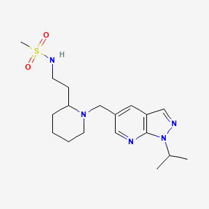 molecular formula C18H29N5O2S B6913848 N-[2-[1-[(1-propan-2-ylpyrazolo[3,4-b]pyridin-5-yl)methyl]piperidin-2-yl]ethyl]methanesulfonamide 