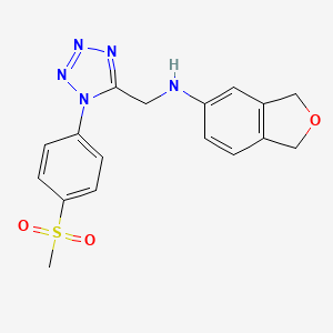 molecular formula C17H17N5O3S B6913859 N-[[1-(4-methylsulfonylphenyl)tetrazol-5-yl]methyl]-1,3-dihydro-2-benzofuran-5-amine 