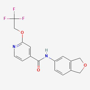 molecular formula C16H13F3N2O3 B6913993 N-(1,3-dihydro-2-benzofuran-5-yl)-2-(2,2,2-trifluoroethoxy)pyridine-4-carboxamide 