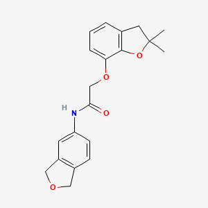 molecular formula C20H21NO4 B6914011 N-(1,3-dihydro-2-benzofuran-5-yl)-2-[(2,2-dimethyl-3H-1-benzofuran-7-yl)oxy]acetamide 