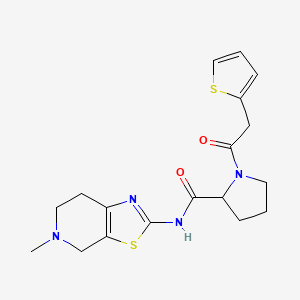 molecular formula C18H22N4O2S2 B6914034 N-(5-methyl-6,7-dihydro-4H-[1,3]thiazolo[5,4-c]pyridin-2-yl)-1-(2-thiophen-2-ylacetyl)pyrrolidine-2-carboxamide 