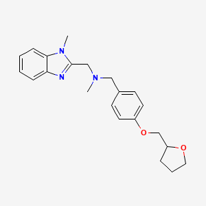 molecular formula C22H27N3O2 B6914078 N-methyl-N-[(1-methylbenzimidazol-2-yl)methyl]-1-[4-(oxolan-2-ylmethoxy)phenyl]methanamine 