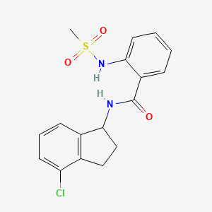molecular formula C17H17ClN2O3S B6914092 N-(4-chloro-2,3-dihydro-1H-inden-1-yl)-2-(methanesulfonamido)benzamide 