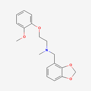 molecular formula C18H21NO4 B6914122 N-(1,3-benzodioxol-4-ylmethyl)-2-(2-methoxyphenoxy)-N-methylethanamine 
