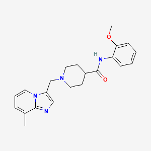 molecular formula C22H26N4O2 B6914176 N-(2-methoxyphenyl)-1-[(8-methylimidazo[1,2-a]pyridin-3-yl)methyl]piperidine-4-carboxamide 