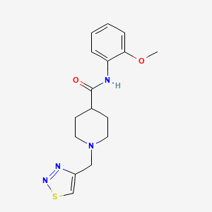 molecular formula C16H20N4O2S B6914190 N-(2-methoxyphenyl)-1-(thiadiazol-4-ylmethyl)piperidine-4-carboxamide 