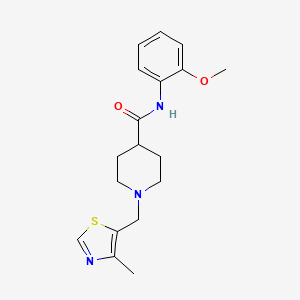molecular formula C18H23N3O2S B6914194 N-(2-methoxyphenyl)-1-[(4-methyl-1,3-thiazol-5-yl)methyl]piperidine-4-carboxamide 