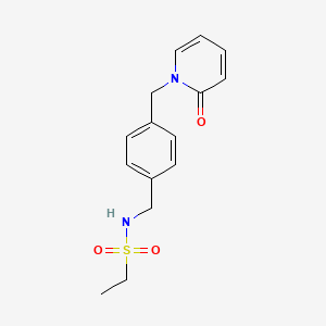 molecular formula C15H18N2O3S B6914528 N-[[4-[(2-oxopyridin-1-yl)methyl]phenyl]methyl]ethanesulfonamide 