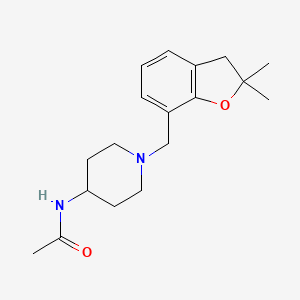 molecular formula C18H26N2O2 B6914685 N-[1-[(2,2-dimethyl-3H-1-benzofuran-7-yl)methyl]piperidin-4-yl]acetamide 